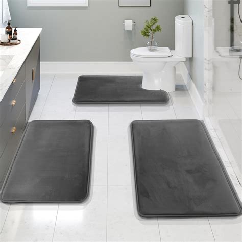 Amazon.com: Clara Clark 3 Piece Bathroom Rugs Bath Mat Set, Velvet ...