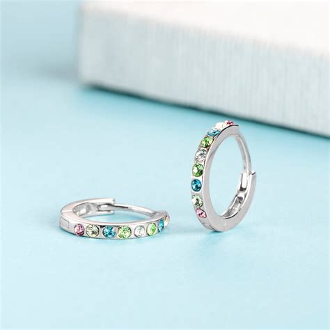 Radiant Reflections Rhodium-Plated 925 Sterling Silver Hoop Earrings ...