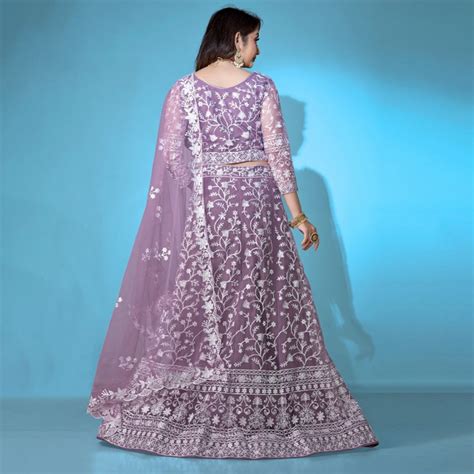 Embroidered Semi-Stitched Lehenga & Unstitched Blouse With Dupatta