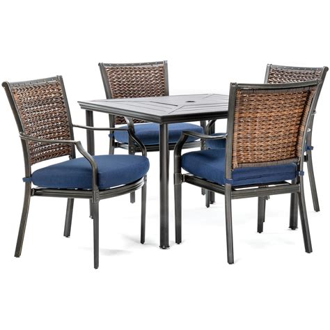 Hanover Mercer Outdoor Patio Dining Set, 5 Piece, Multiple Colors ...