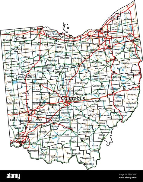 Ohio State Maps Of Roadways Railroad Map Of Ohio. Published By The