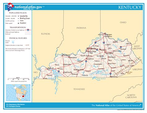Large detailed map of Kentucky state | Kentucky state | USA | Maps of ...