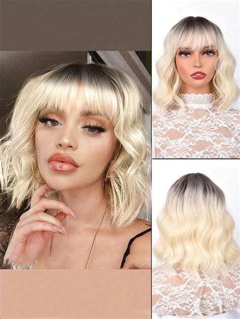 12-inch full-length bangs large roll short hood black yellow and white ...