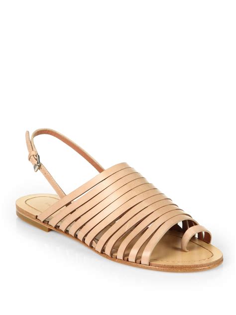 Nude Strappy Flat Sandals
