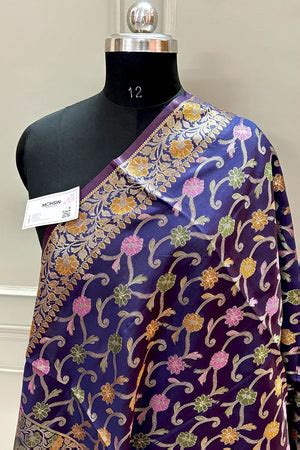 Auda Zari Meena Cotton Silk Banarasi Dupatta – Mohsin Textiles