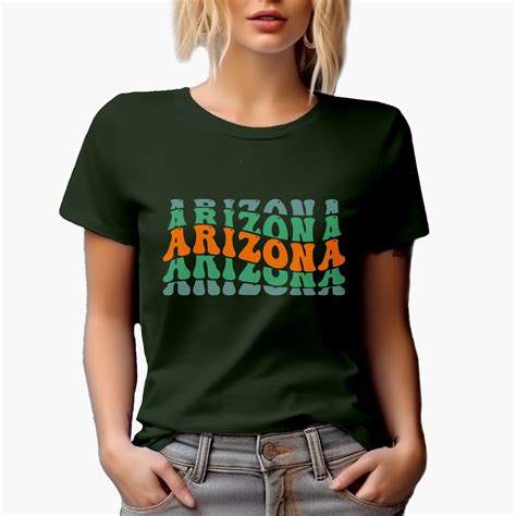 Arizona, US State Themed, Groovy Retro Wavy Text Merch Gift, Military ...
