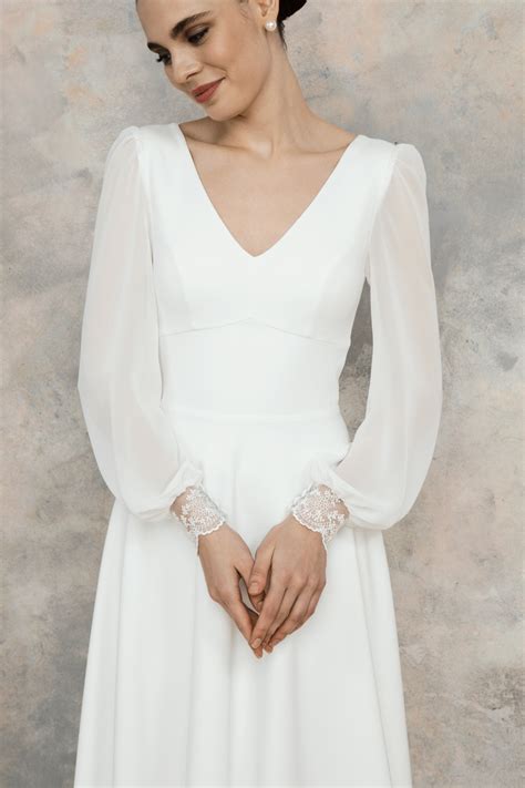 Cuff Sleeve Wedding Dresses