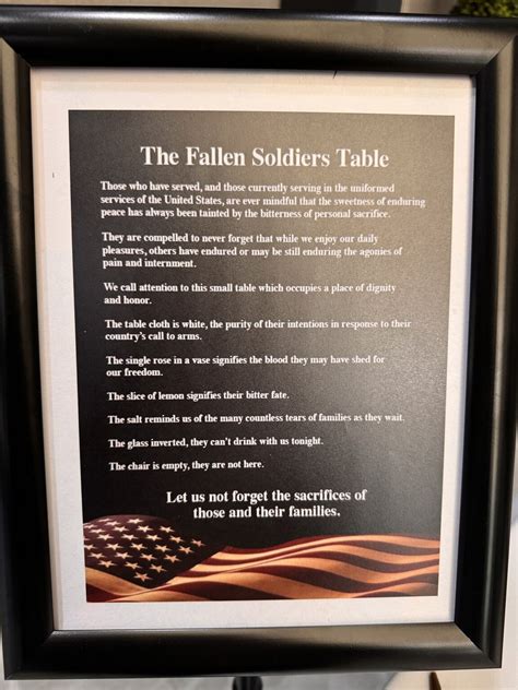 Tiffany H. on LinkedIn: We have our Fallen Soldiers Table set this ...