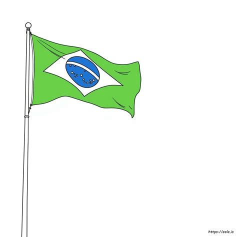 Brazilian Flag Coloring Page