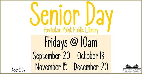 Senior Day, Powhatan Point Public Library, 20 September 2024 | AllEvents.in