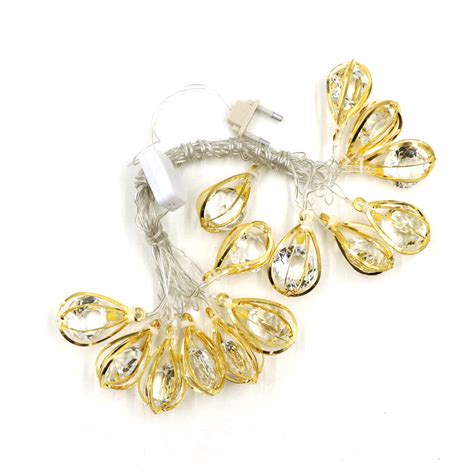 Diamond-in-Baloon 14 LED Golden String Lights