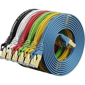 Cat7 Shielded Ethernet Patch Cable 7ft 6 Pack Highest Speed Cable Flat ...
