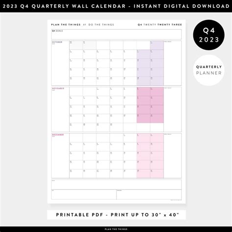 Quarterly Printable Calendar 2024 | Calendar 2024 | Printable Calendar 2025