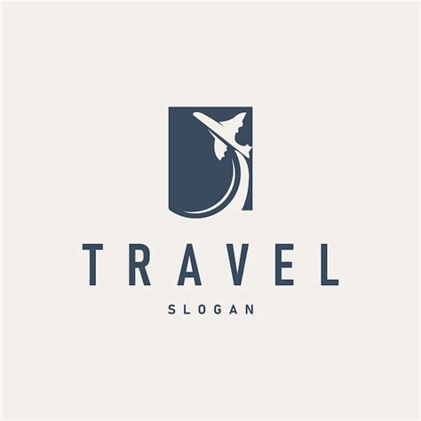 Travel holiday logo entertainment travel template design with airplane ...