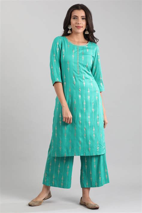 Buy Blue Round Neck Printed Set Online for Woman | Shop for Aurelia