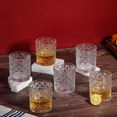Clear Modern Geometric Pattern Whiskey Glasses - Set of 6 – The Golden ...