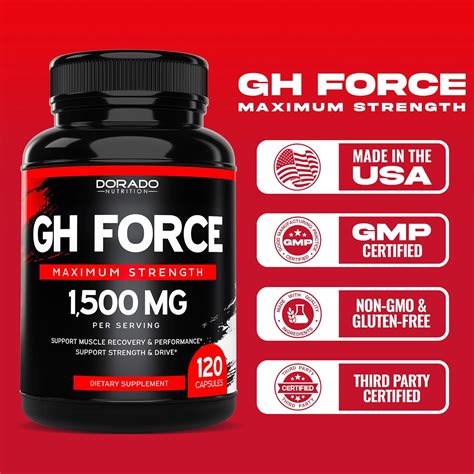 DORADO NUTRITION HGH Supplements for Men & Women (120 Count) 1500mg ...