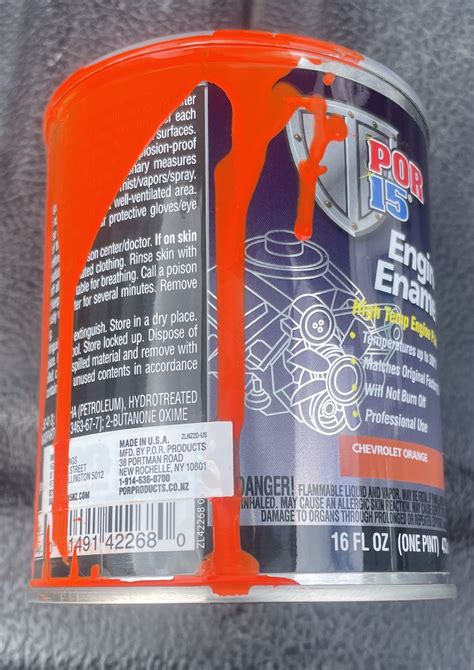 Engine Enamel Chrysler Hemi Orange Orange Pint (DAMAGED TIN)