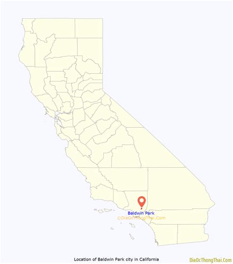 Map of Baldwin Park city, California - Thong Thai Real