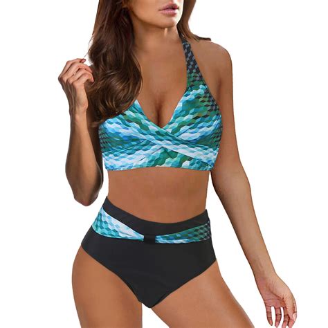 TAIAOJING Women's Bikini Sets High Waisted Bathing Suits New Split Body ...