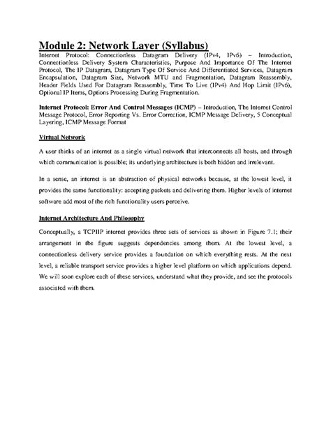 Module 2: Network Layer Overview - ITT302 Syllabus on Internet ...