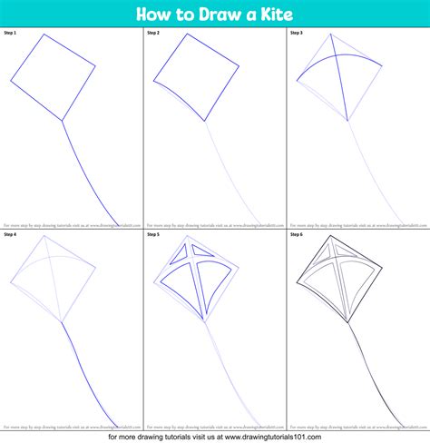 How to Draw a Kite (Everyday Objects) Step by Step ...