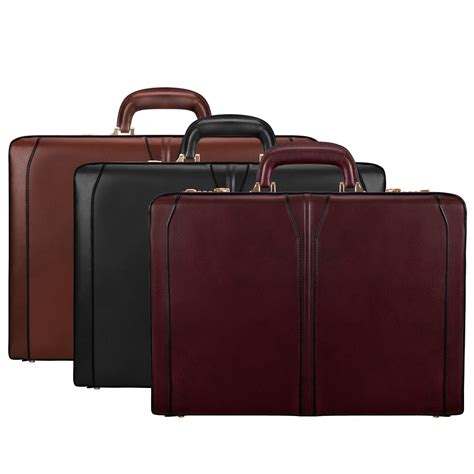 Leather Expandable Attaché Briefcase for Men - 4.5" Top Grain Leather ...