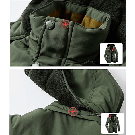 Men's Hiking Fleece Jacket Winter Jacket Thick Warm Hooded Parka ...
