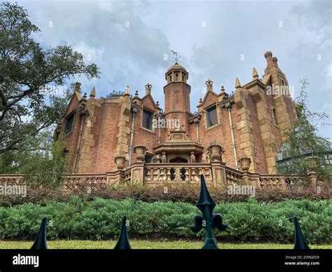Orlando,FL/USA-10/21/20: A view of the exterior of the Haunted Mansion ...