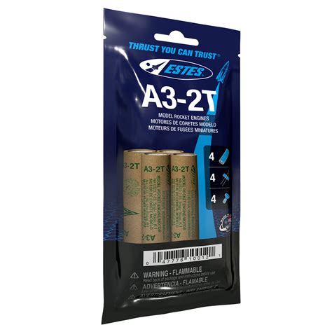 ESTES: A3-2T 13 mm Rocket Engines, 4-Pack Bag