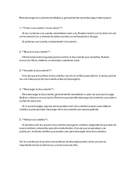 Guía Paso a Paso para Descargar Documentos en StuDocu - Studocu