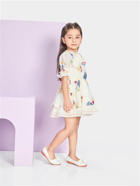 Girls Embroidered Dress W/ Belt & Neckpiece 21219 – Peppermint