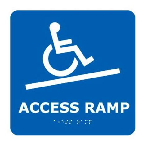 National Marker Co Graphic Braille Sign - Access Ramp - Blue ADA12WBL ...