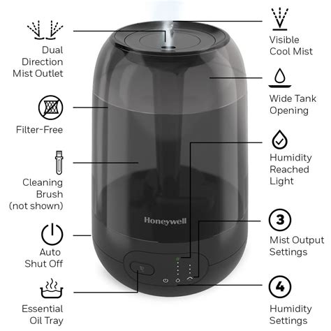 Honeywell HUL565B Ultra Plus Cool Mist Humidifier Black