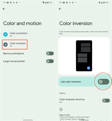 Image result for Invert Colors Android Tablet