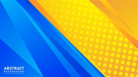 Blue and yellow geometric gradient background with abstract elements ...