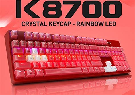 Buy ABKO K8700 Crystal Keycap Optical Switch Rainbow LED Mechanical ...