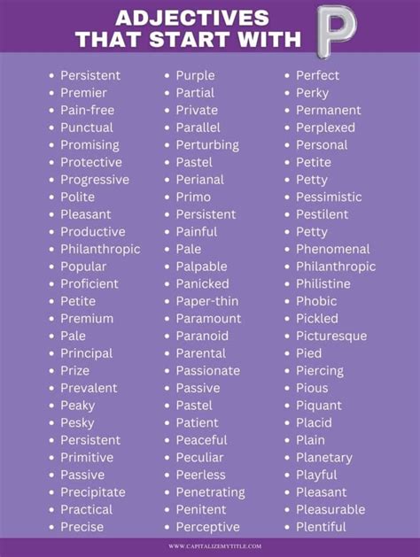 Adjectives That Start With P - Capitalize My Title