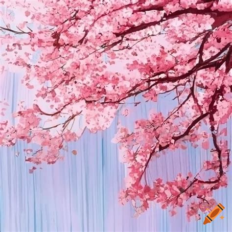 Colorful anime cherry blossom flowers