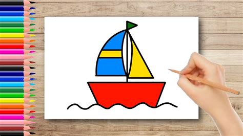 How To Draw Boat For Kids | Boat Drawing Easy | Boat Drawing Easy Step ...