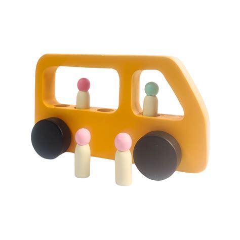 Natural Wooden Bus Toy Set – Imaginative Play for Kids By Channapatna ...