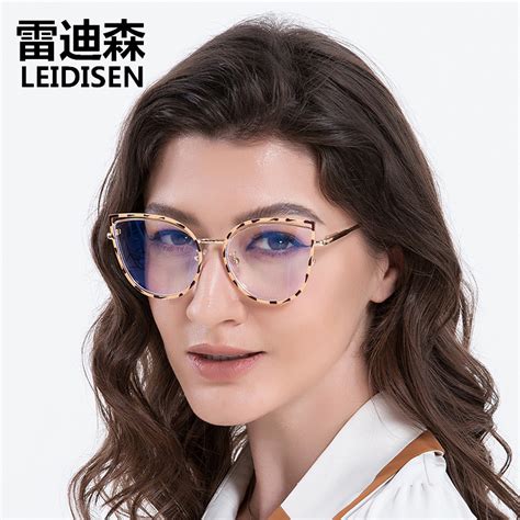 雷迪森外销新款时尚防蓝光平光镜跨境眼镜框猫眼镂空眼镜架9701-阿里巴巴