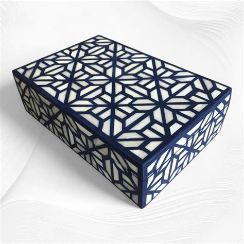 Hope Bone Inlay Box Indigo – Luxury Handicrafts