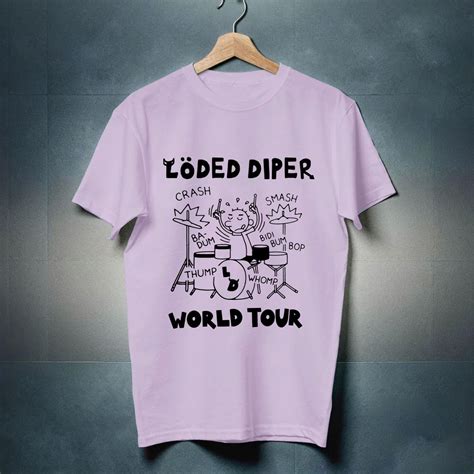 Loded Diper World Tour T-Shirt, Classic Punk Drummer T-Shirt - Walmart.com