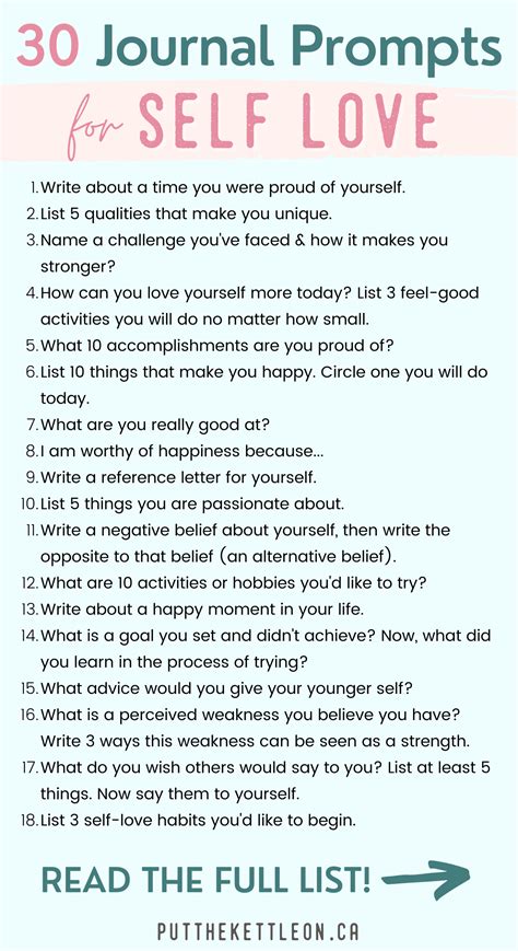 30 Self Love Journal Prompts To Boost Self Esteem | Journal prompts ...