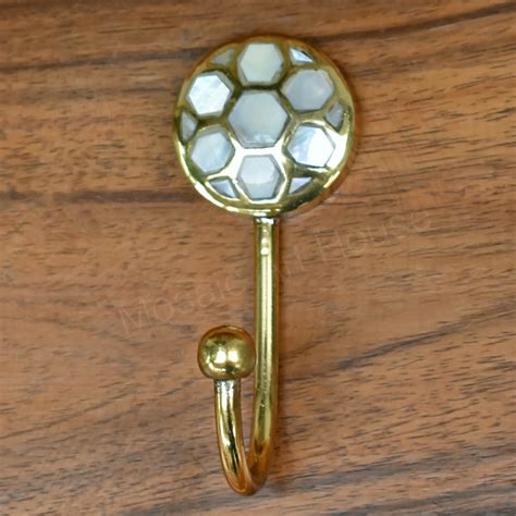 Mayan Brass Mother of Pearl Inlay Coat Wall Hook – Spruce and Pop