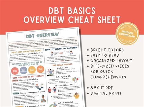 DBT Bundle, Diary Card, Cheat Sheet, Positive Affirmations,, 50% OFF