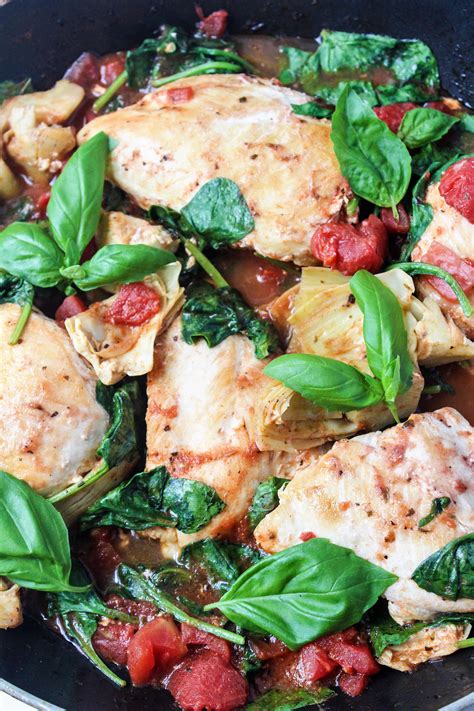 Saucy Tomato and Artichoke Chicken Recipe | 15 Minute Healthy Dinner
