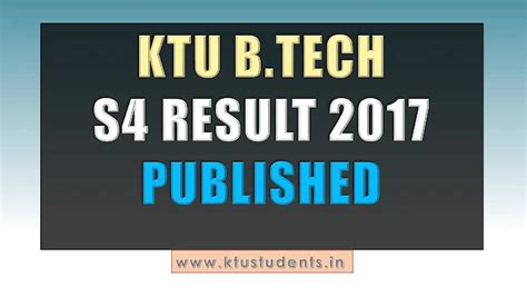 KTU B.Tech S4 2017 Result Published | KTU Students - Engineering Notes ...