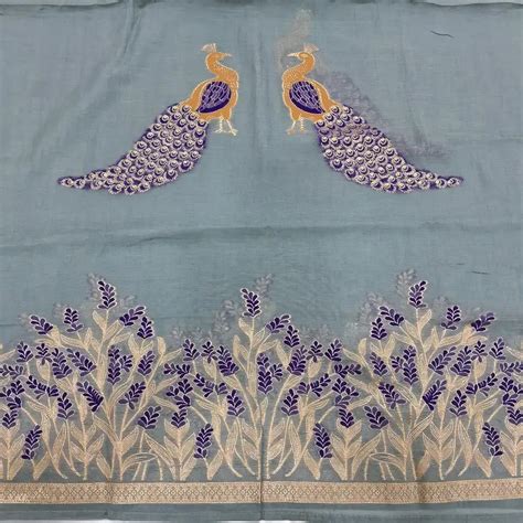 Grey mul chanderi silk cotton salwar material jn251501-Neidhal